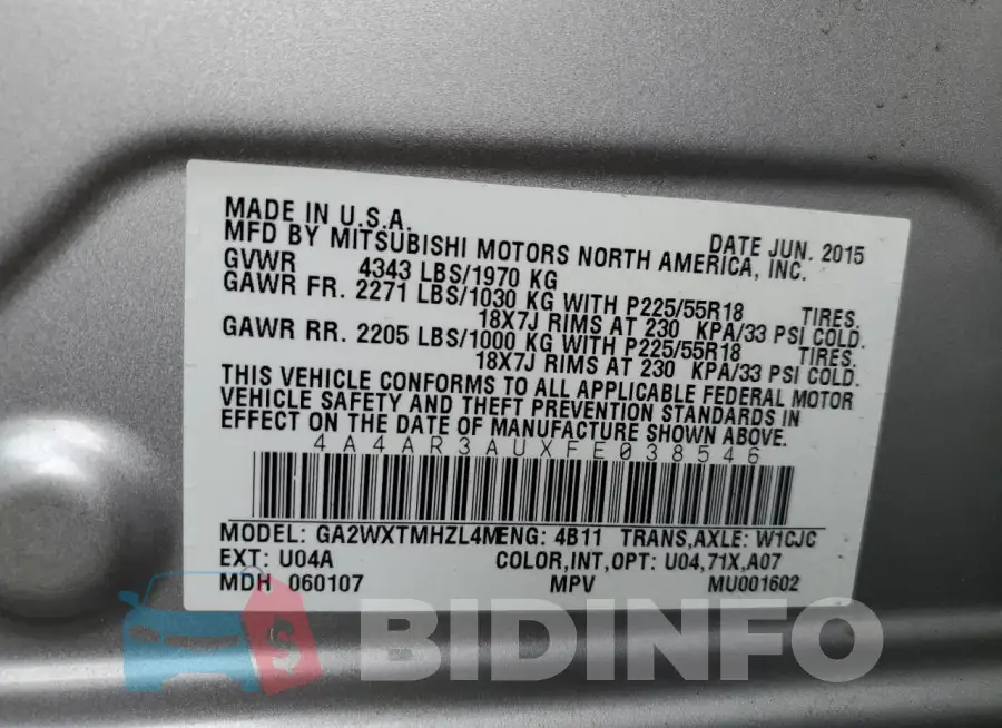 4A4AR3AUXFE038546 Photo# 12