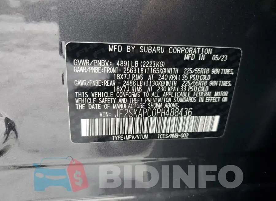 JF2SKAPC0PH488436 Photo# 13