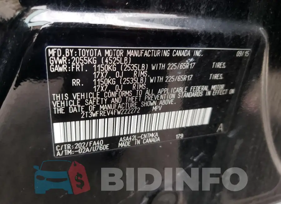 2T3WFREV4FW222272 Photo# 13