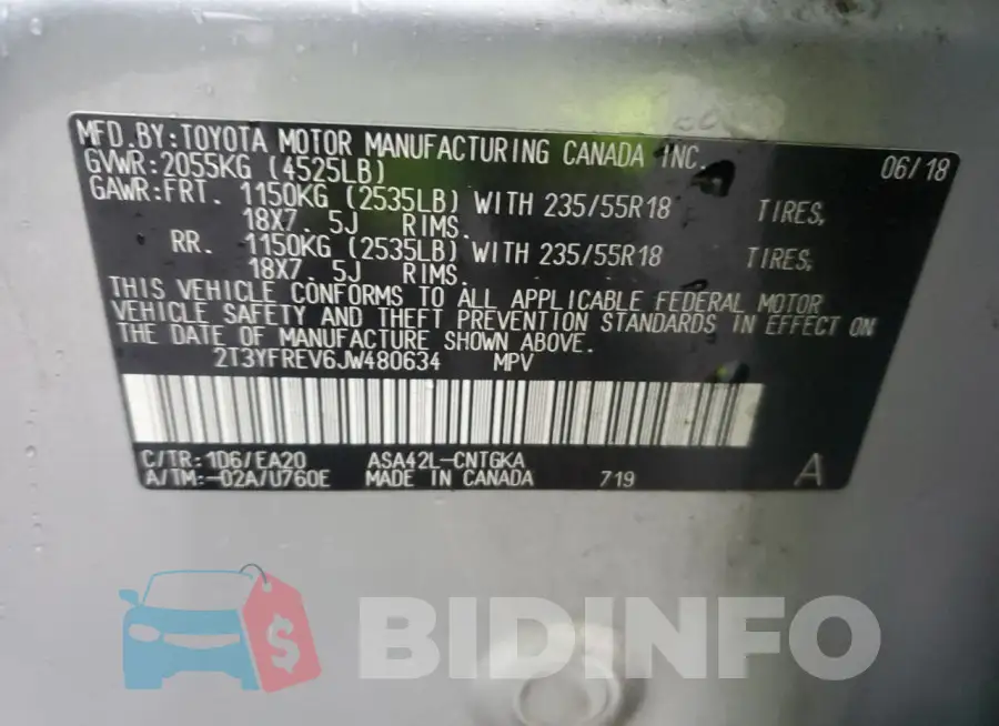 2T3YFREV6JW480634 Photo# 13