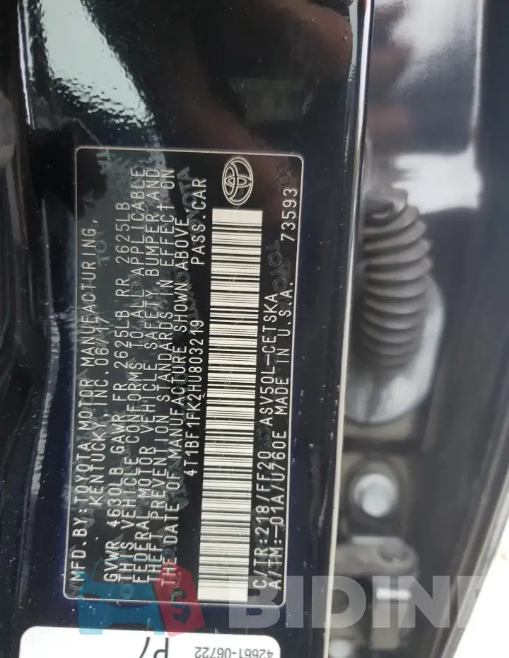 4T1BF1FK2HU803219 Photo# 12