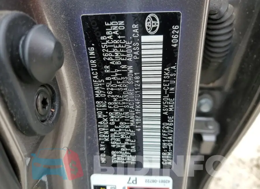 4T1BF1FK4FU112481 Photo# 13
