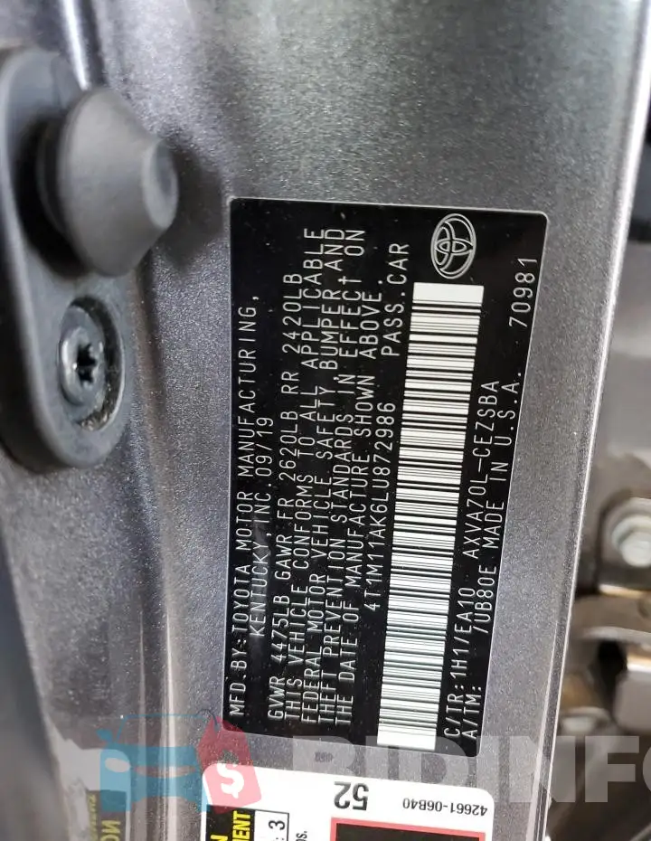 4T1M11AK6LU872986 Photo# 12