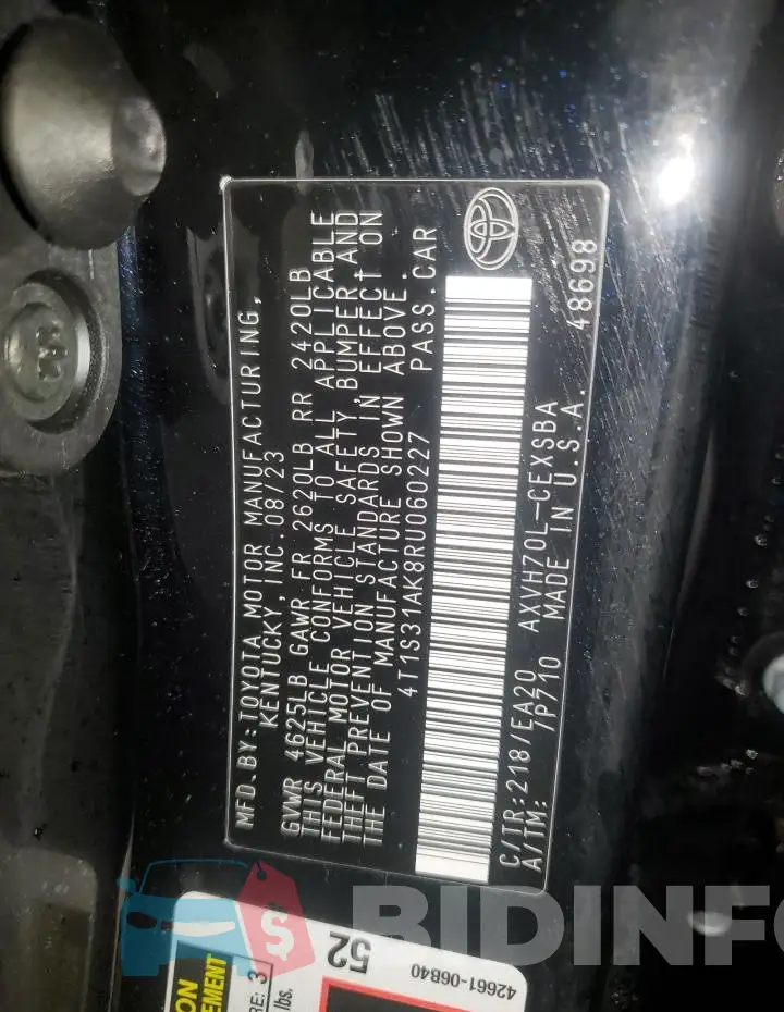 4T1S31AK8RU060227 Photo# 12