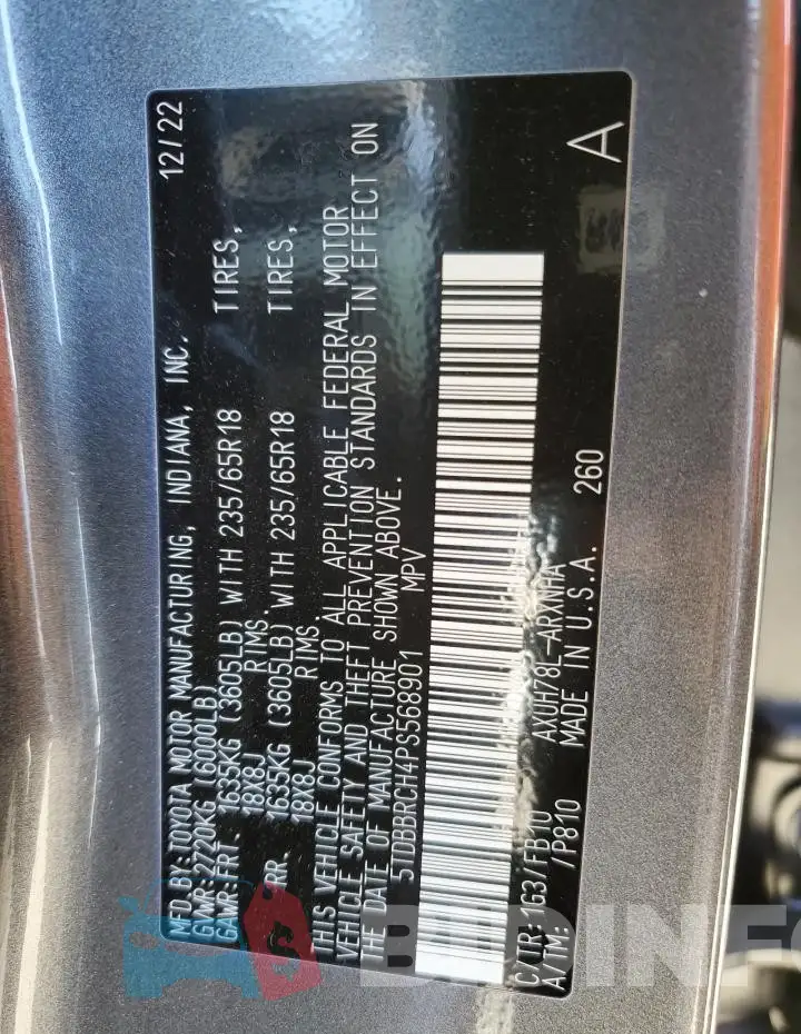 5TDBBRCH4PS568901 Photo# 14