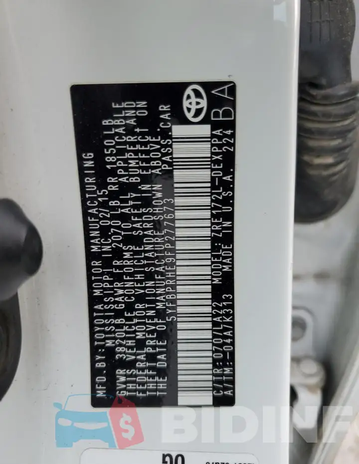 5YFBPRHE9FP277673 Photo# 12