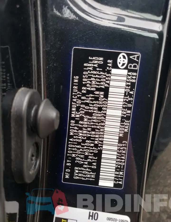 5YFBURHE6JP768607 Photo# 13