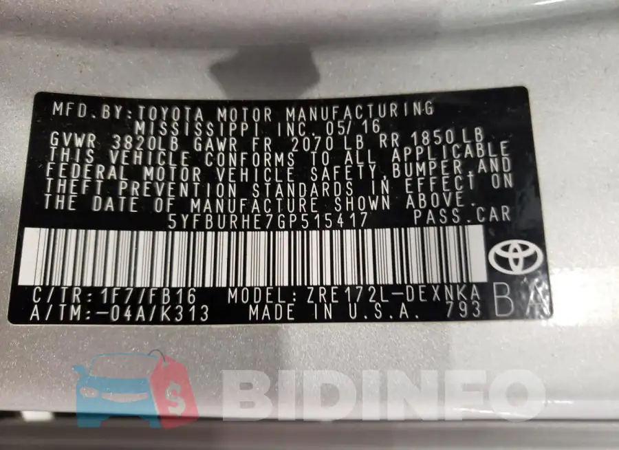 5YFBURHE7GP515417 Photo# 12