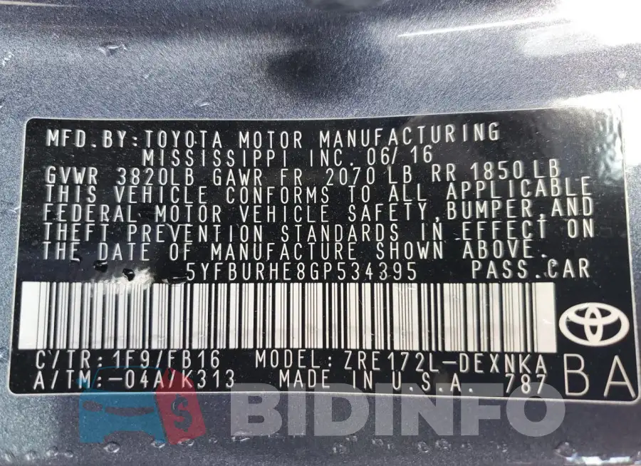 5YFBURHE8GP534395 Photo# 12