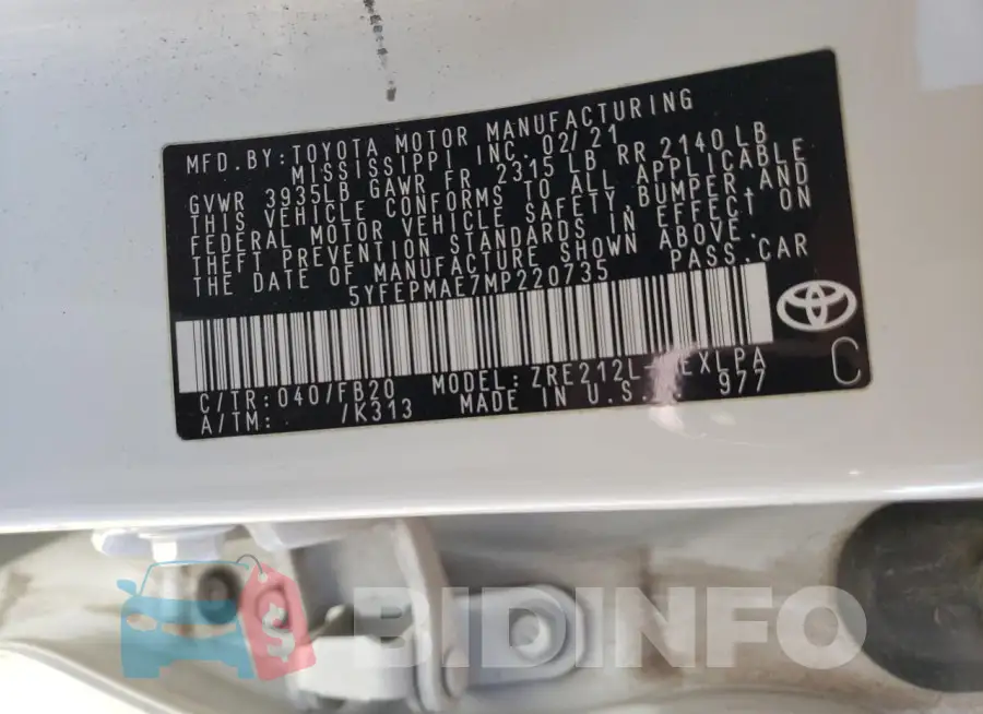 5YFEPMAE7MP220735 Photo# 12