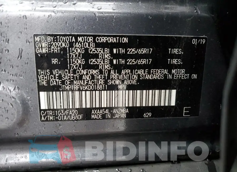 JTMP1RFV6KD018811 Photo# 12