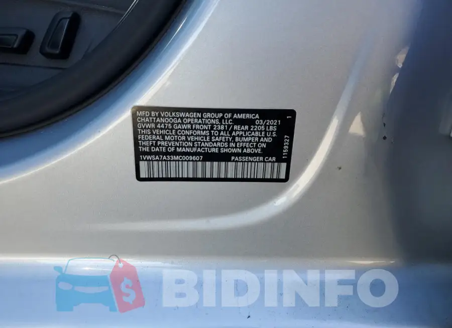 1VWSA7A33MC009607 Photo# 12