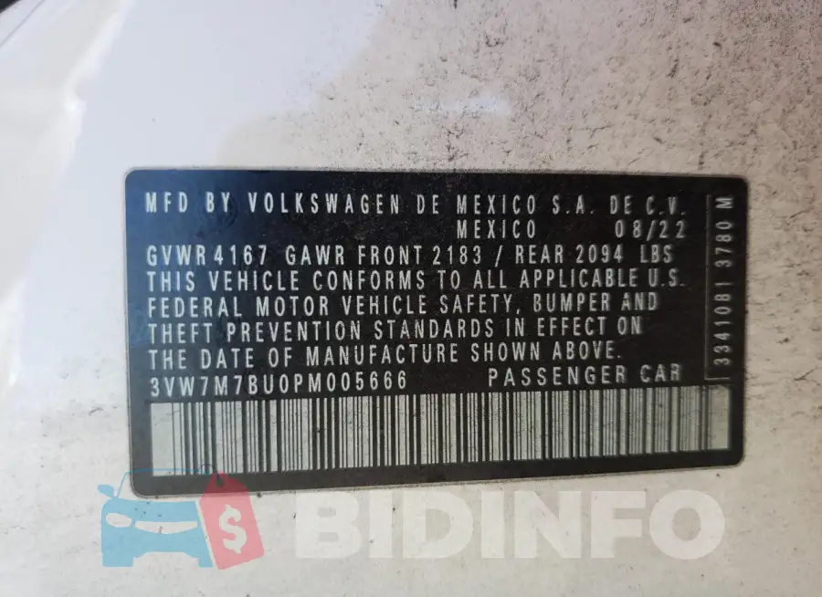 3VW7M7BU0PM005666 Photo# 12