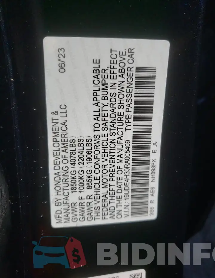19UDE4H30RA005409 Photo# 12