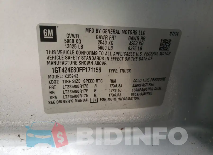 1GT424E80FF171158 Photo# 12