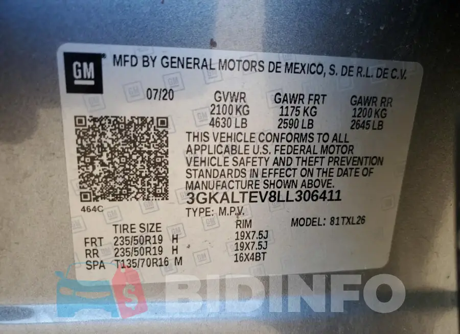 3GKALTEV8LL306411 Photo# 13