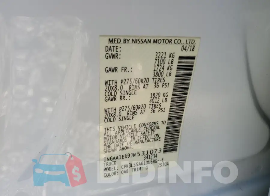 1N6AA1E69JN531073 Photo# 12