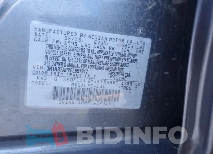 3N1AB7AP2FL657917 Photo# 12