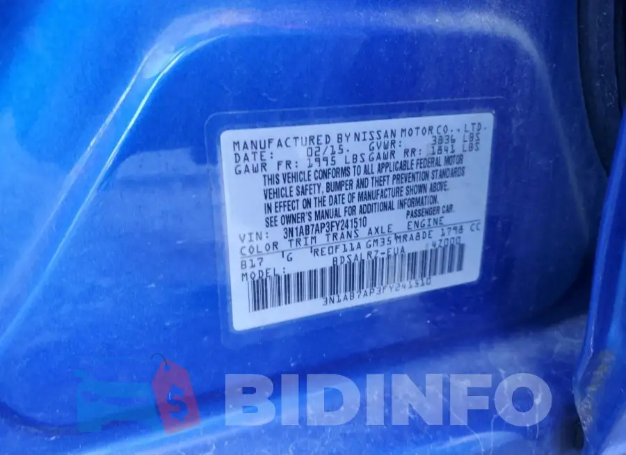 3N1AB7AP3FY241510 Photo# 12