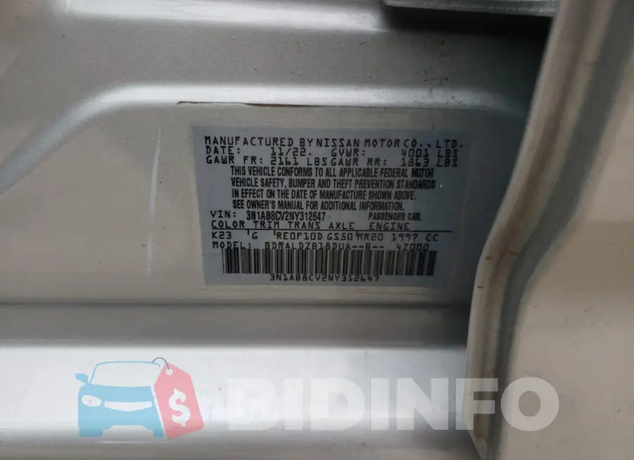 3N1AB8CV2NY312647 Photo# 12