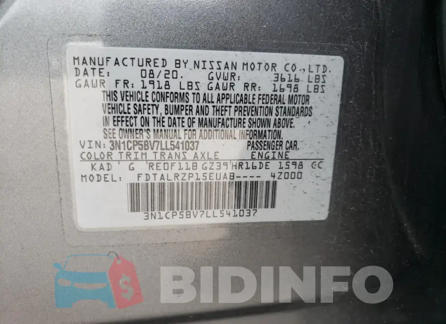 3N1CP5BV7LL541037 Photo# 12