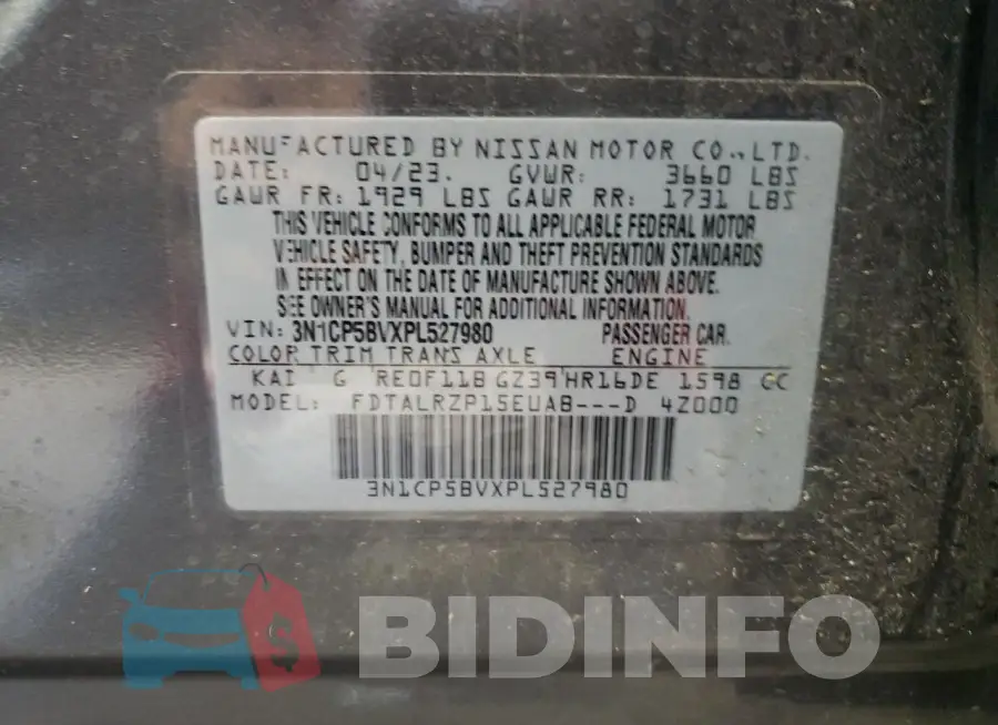 3N1CP5BVXPL527980 Photo# 12