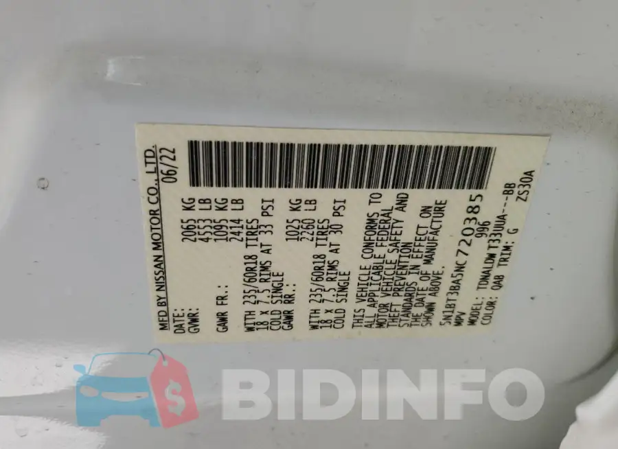 5N1BT3BA5NC720385 Photo# 12