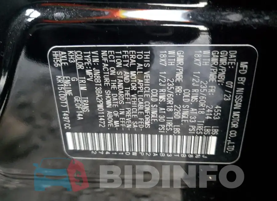 JN8BT3BA2PW011472 Photo# 13