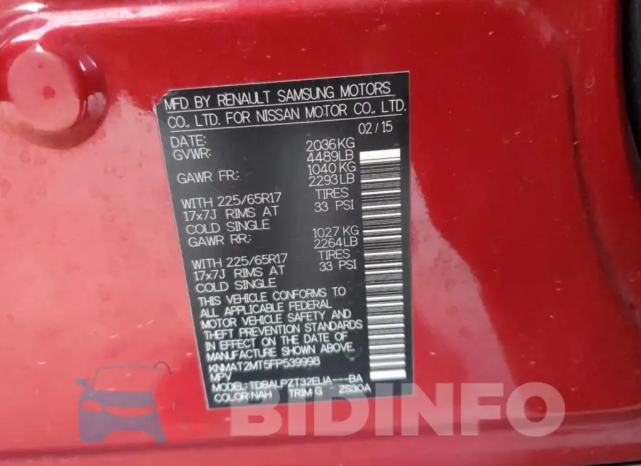 KNMAT2MT5FP539998 Photo# 13