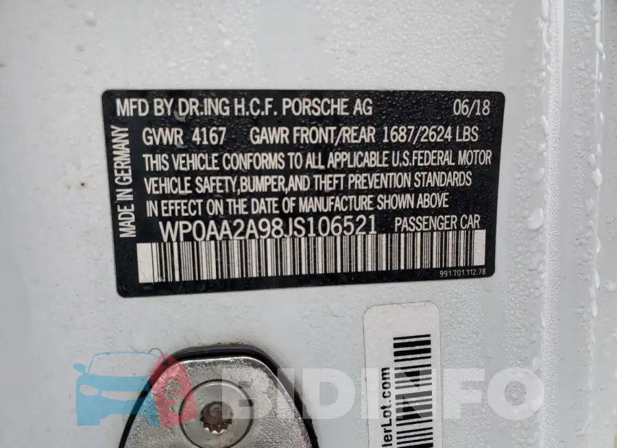 WP0AA2A98JS106521 Photo# 12