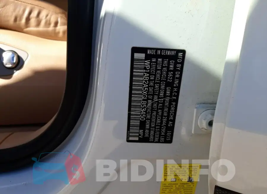 WP1AB2A5XGLB53450 Photo# 14