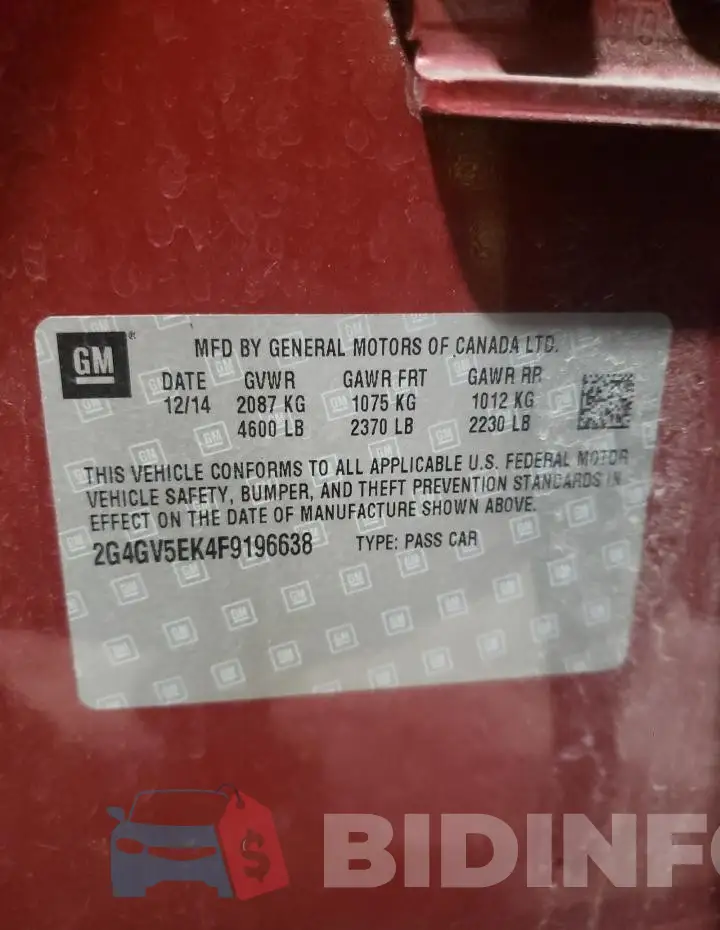2G4GV5EK4F9196638 Photo# 12