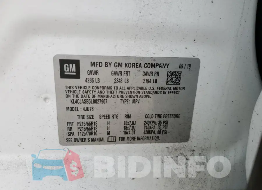 KL4CJASB5LB027907 Photo# 13