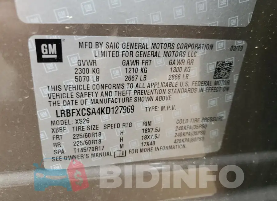 LRBFXCSA4KD127969 Photo# 14