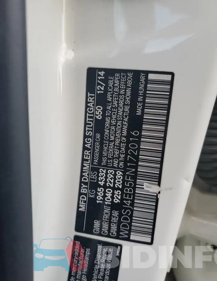 WDDSJ4EB5FN172016 Photo# 12