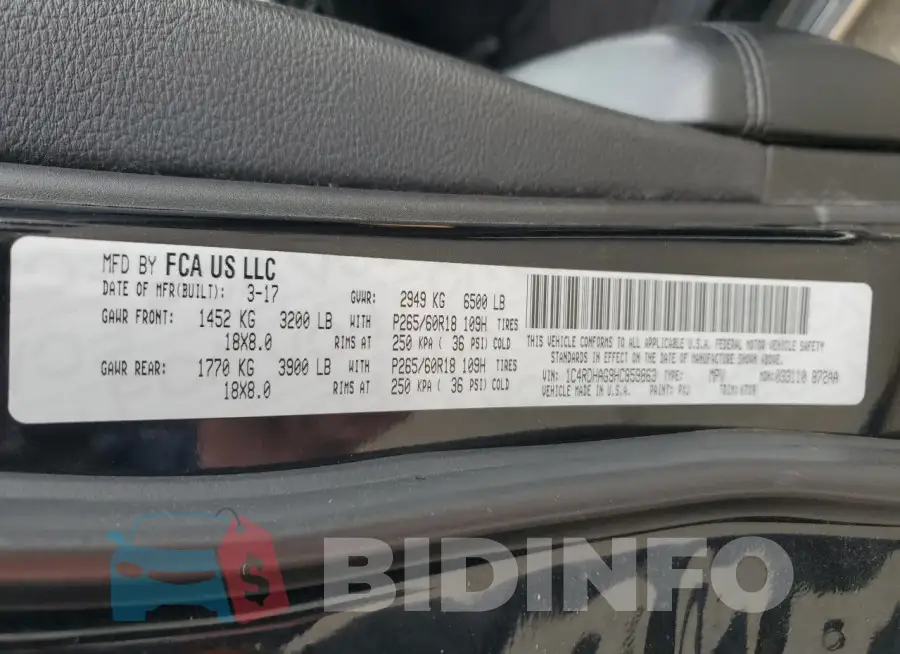 1C4RDHAG9HC859863 Photo# 13