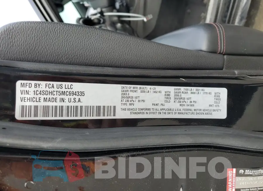 1C4SDHCT5MC694335 Photo# 13