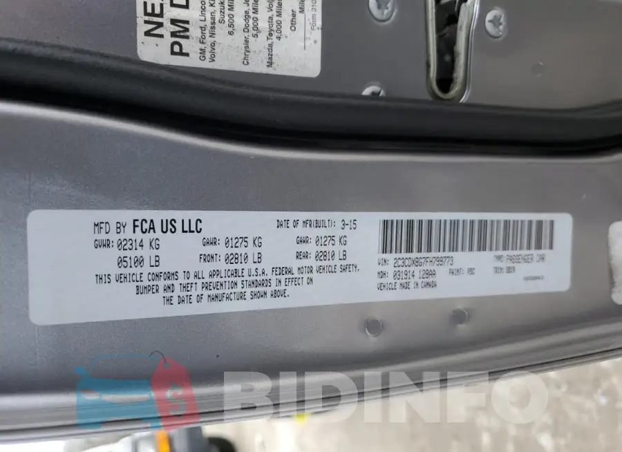 2C3CDXBG7FH799773 Photo# 12