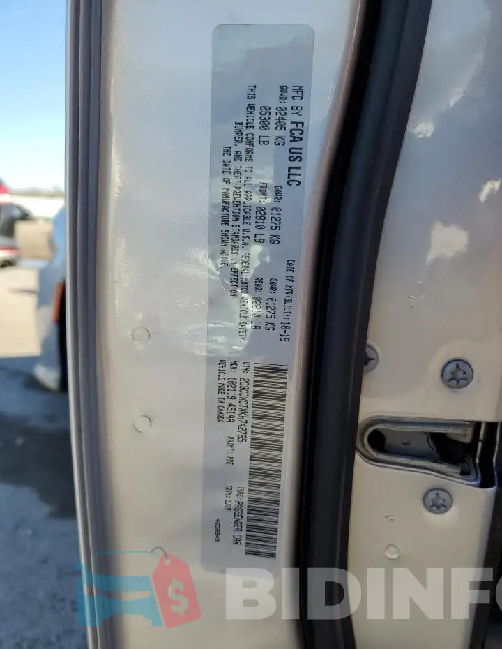 2C3CDXCTXKH742795 Photo# 12