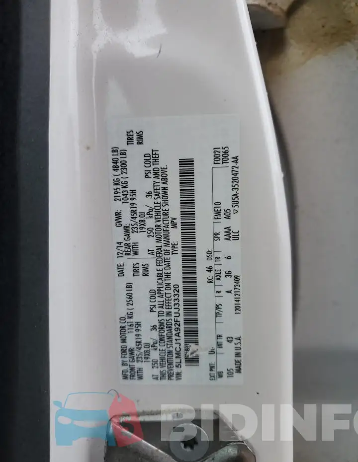 5LMCJ1A92FUJ33320 Photo# 12