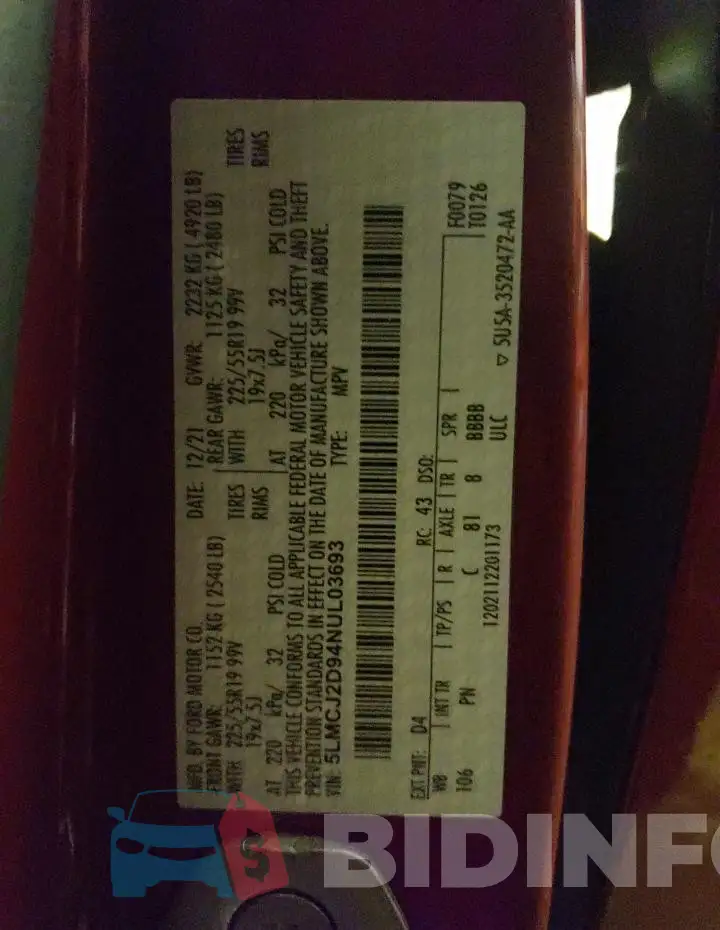5LMCJ2D94NUL03693 Photo# 12