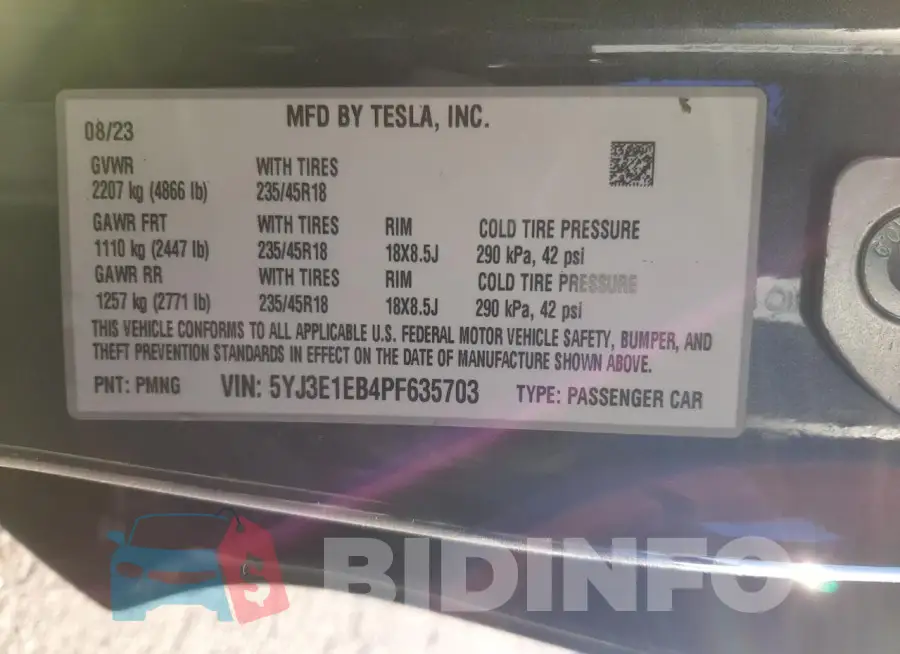 5YJ3E1EB4PF635703 Photo# 12