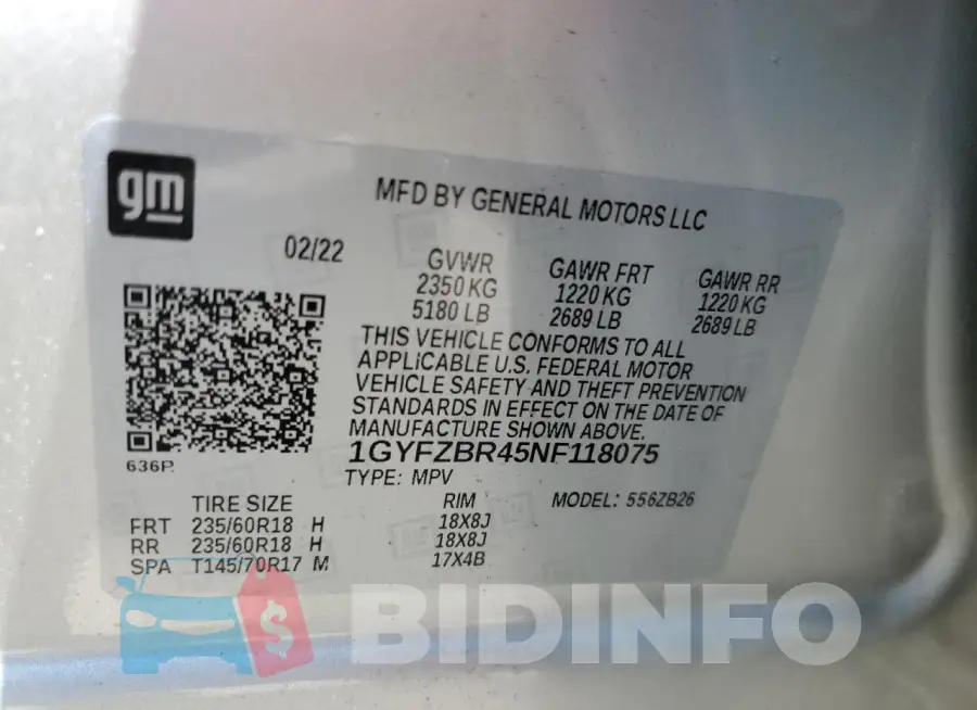 1GYFZBR45NF118075 Photo# 13