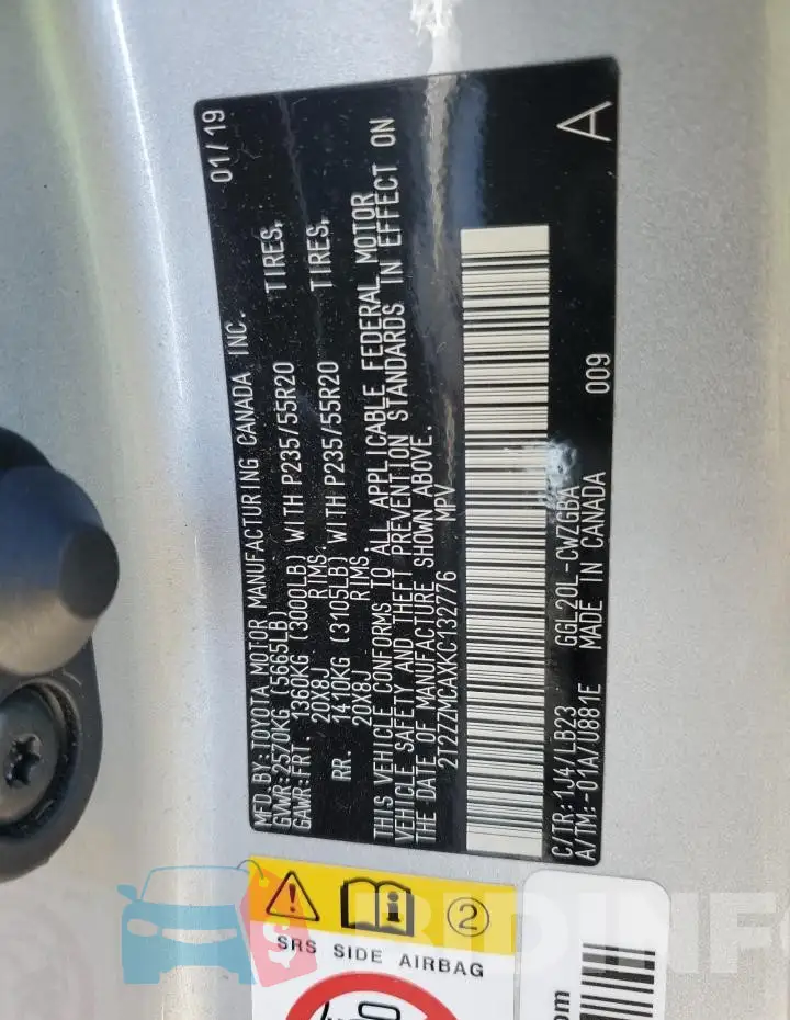 2T2ZZMCAXKC132776 Photo# 12