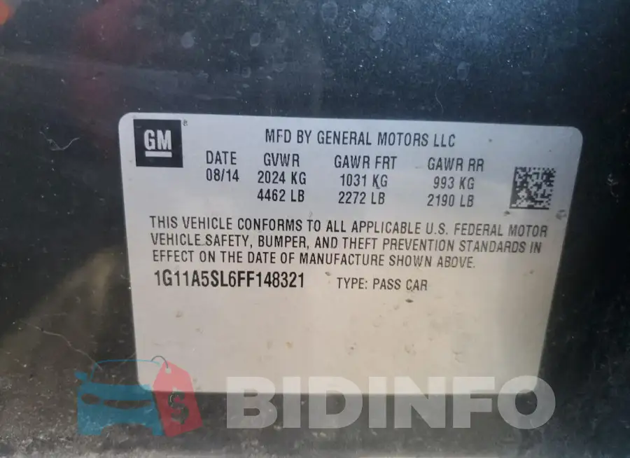 1G11A5SL6FF148321 Photo# 12