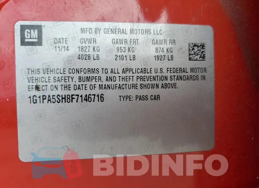 1G1PA5SH8F7146716 Photo# 12