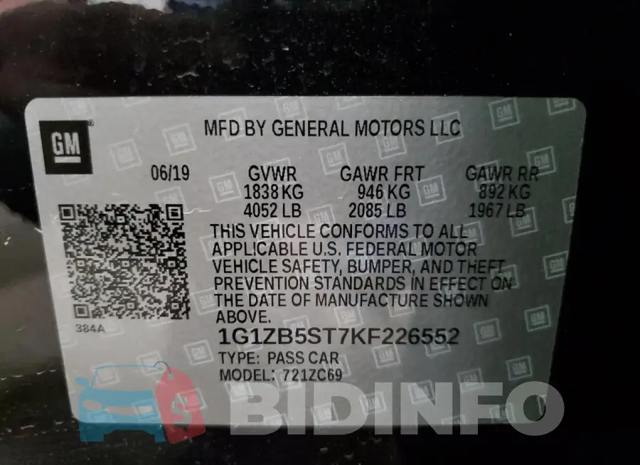 1G1ZB5ST7KF226552 Photo# 12