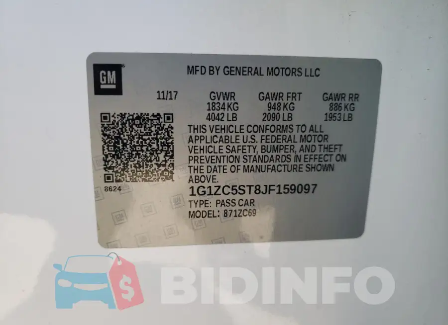 1G1ZC5ST8JF159097 Photo# 12