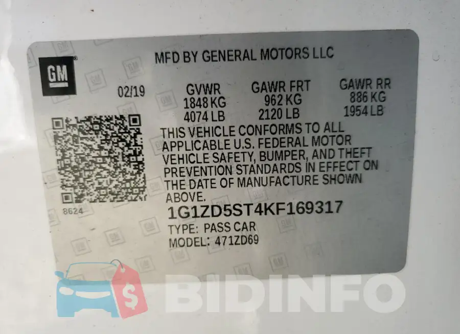 1G1ZD5ST4KF169317 Photo# 12