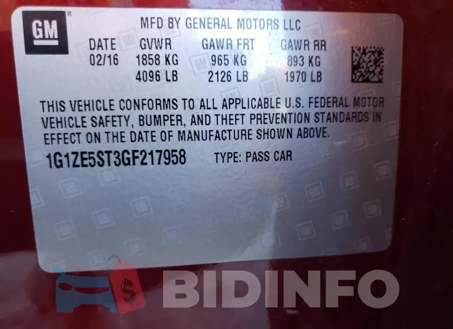 1G1ZE5ST3GF217958 Photo# 12